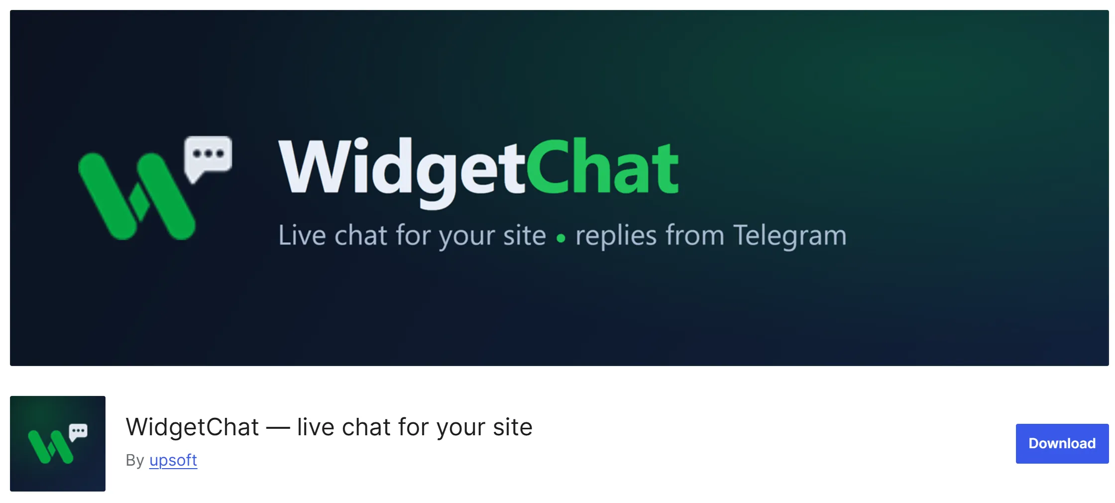 Страница плагина WidgetChat в каталоге WordPress